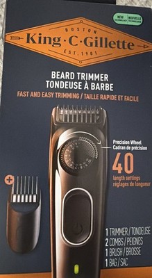King C. Gillette Beard Trimmer 40 Beard Length Settings Cordless - 5800 Model A1