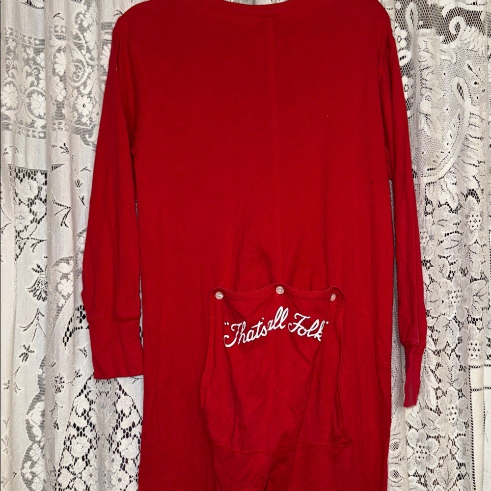 Warner Bros. Red Button-Down one piece pajama - image 7