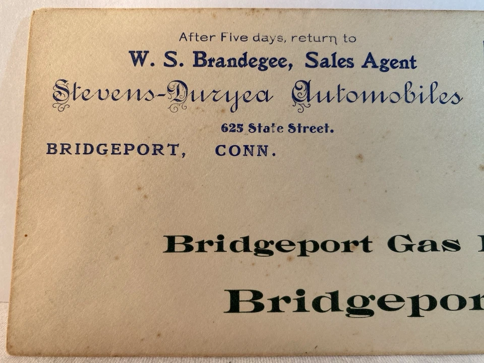 Vintage 1907-1909 Stevens-Duryea Automobiles Model U or X ? Bridgeport, Conn. - Image 4 of 4