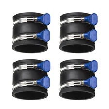 POWERTEC 70337-P4 2-1/2" Dust Control Flex Cuff w/Adjustable Key Hose Clamps,...