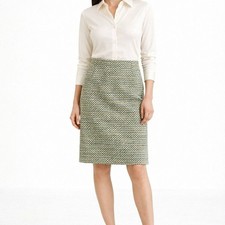 Lafayette 148 New York Women's Green Tweed Skirt Pencil Skirt Size 10 Career