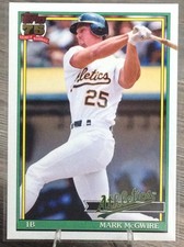 2026 Topps Series 1 Mark McGwire #T91-44 1991 Topps Insert Athletics