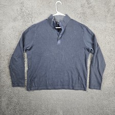 BOSS Hugo Boss Mens XL Regular Fit Quarter Zip Mock Neck Pullover Navy Blue