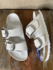 NWT Birkenstock Arizona Hammered Big Buckle Sandals Size 38 Narrow White 175 W7