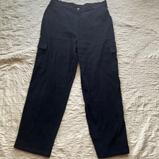 Vintage Y2K Black Wide Leg Cargo Pants Size Large