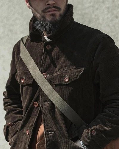 1930 Bronson Mfg French Hunting Jacket Vintage Style Men Thick Corduroy Coat 40 image 8