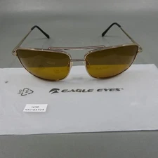 Eagle Eyes Navigator Sunglasses Gold Polarized TriLenium Lens 14100 6577