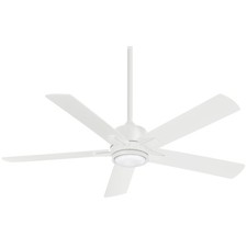 Minka-Aire F619L-WHF Stout 54 Ceiling Fan with LED Lights  Remote, Flat White