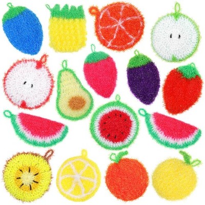 16pcs Fruit Dish Srubbies,Non Scratch Dishwashing Sponges,Double Layer Reusab...