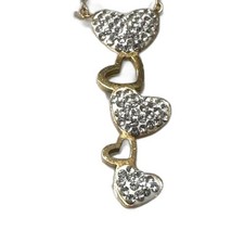 Elegant gold and silver color, stainless steel heart pendant necklace