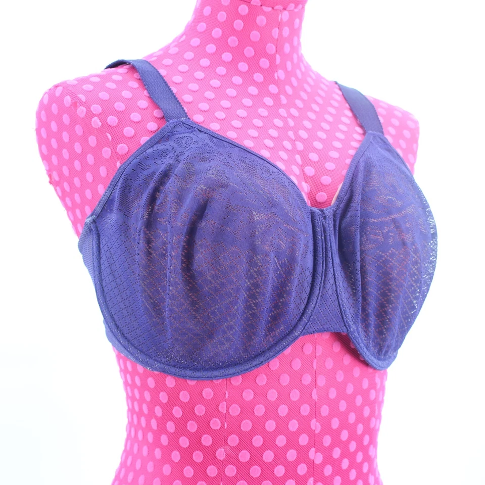 WACOAL 857210 Visual Effects Women's Blue Unlined Minimizer Underwire Bra 34H - Image 2 of 4