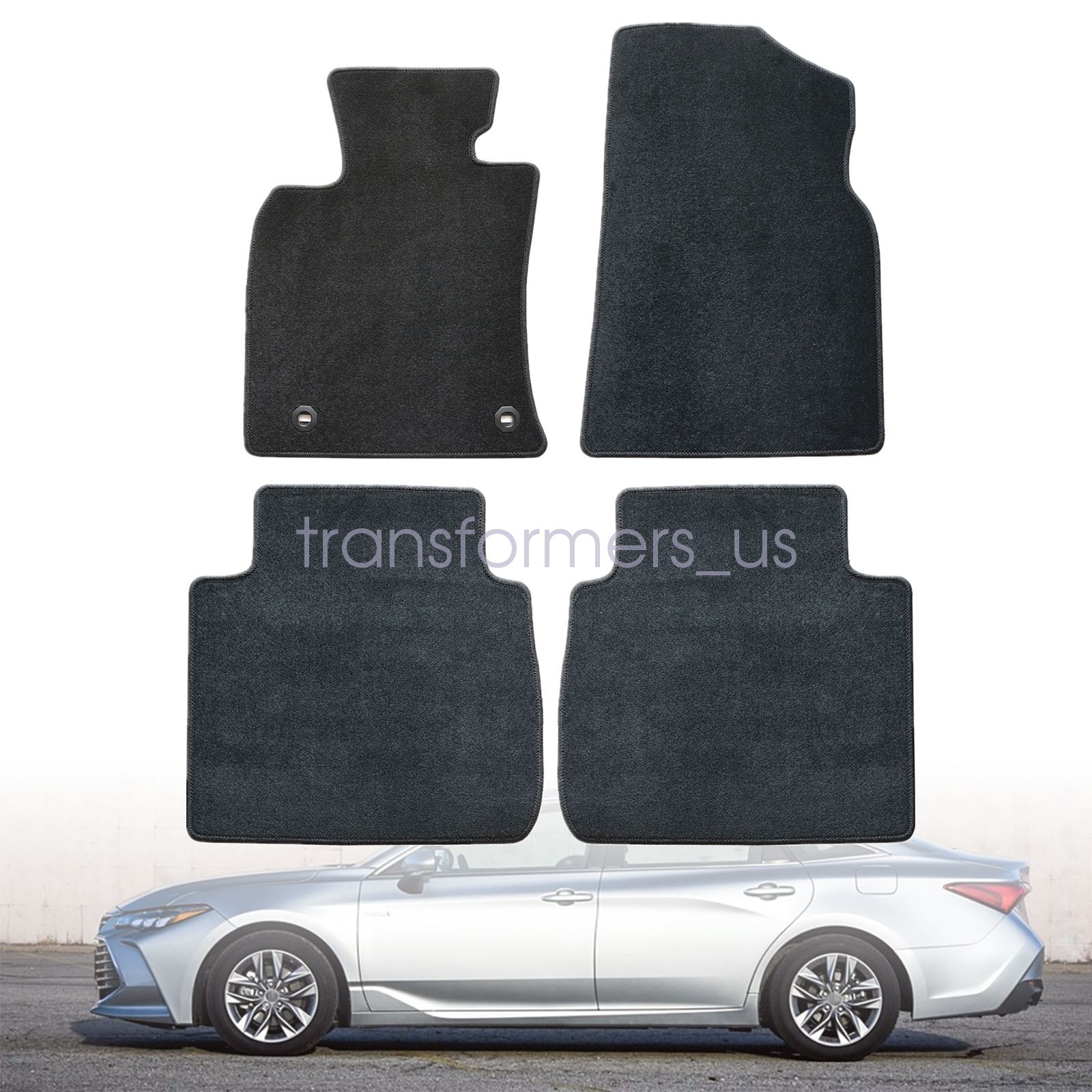 For 2019 2020 2021 2022 2023 Toyota Avalon Front & Rear Floor Mats Carpet Black