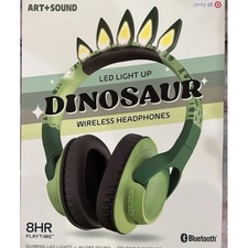 Art Sound LED Light Up Dinosaur Wireless Headphones for Kids Bluetooth