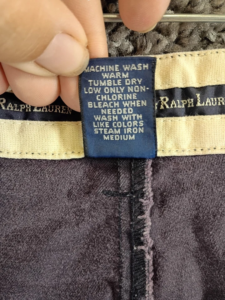 Vintage Ralph Lauren Polo Chino Andrew Pants Men's 42x30 Blue Relaxed High Rise - Image 4 of 4