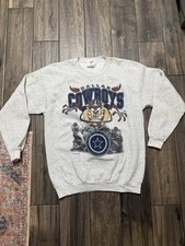 VINTAGE Artex DALLAS COWBOYS Sweatshirt TAZ Looney Tunes Gray NFL Mens XL