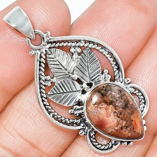 Natural Poppy Jasper 925 Sterling Silver Pendant Jewelry P-1258