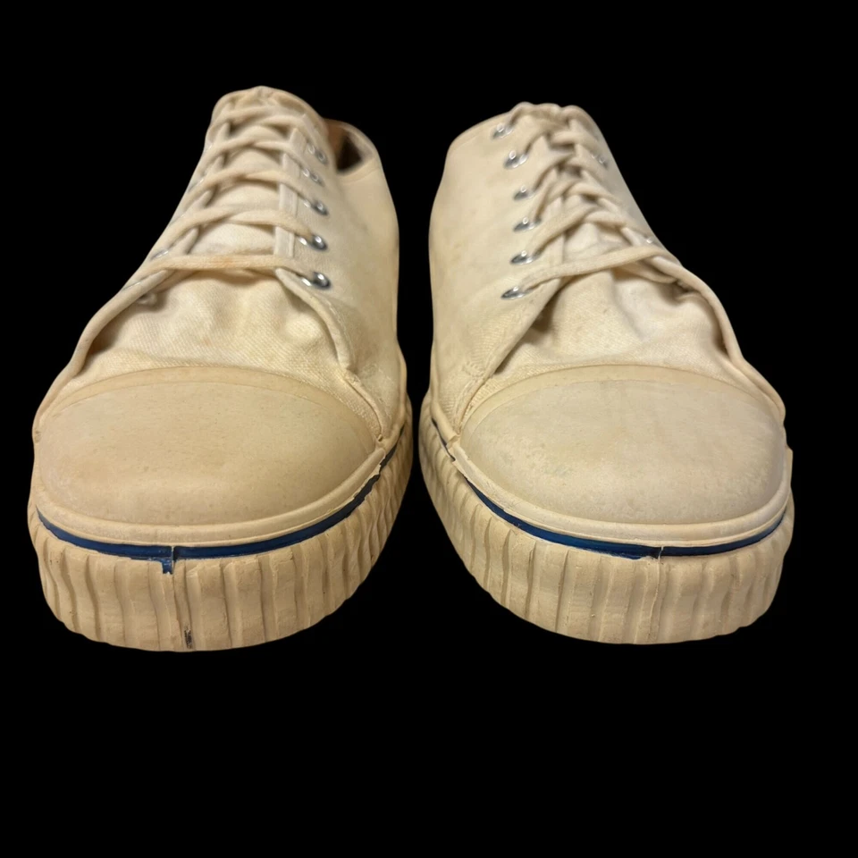 Zapatillas Tenis Vintage RARAS 60 70 Blanco Crema Apoyo Arco Hechas en EE. UU. 12 Foto 3 de 4