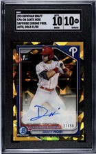 2024 Bowman Draft Sapphire Gold Prospect Auto Dante Nori /50 SGC 10/10