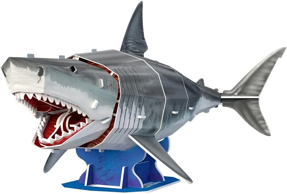 Cubic Fun- 661098-Puzzle National Geographic, Squalo Bianco, Puzzle Con Animali - Immagine 2 di 4