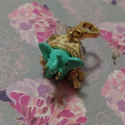 Juicy Couture Vintage Lucky Blue Turquoise Elephant Charm YJRU5874 Rare Gold Tas