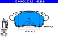 ATE BremsbeläGe BremsklöTze Hinten FüR Renault ScéNic IV J9_ 1.3 Tce 140