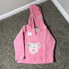 Chatterbox Girls Pink Fleece Pullover Hoodie Owl Embroidered Long Sleeve 4-5