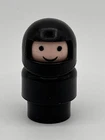 Vintage Fisher Price Little People Race Car Motorcycle Driver Black Helmet
