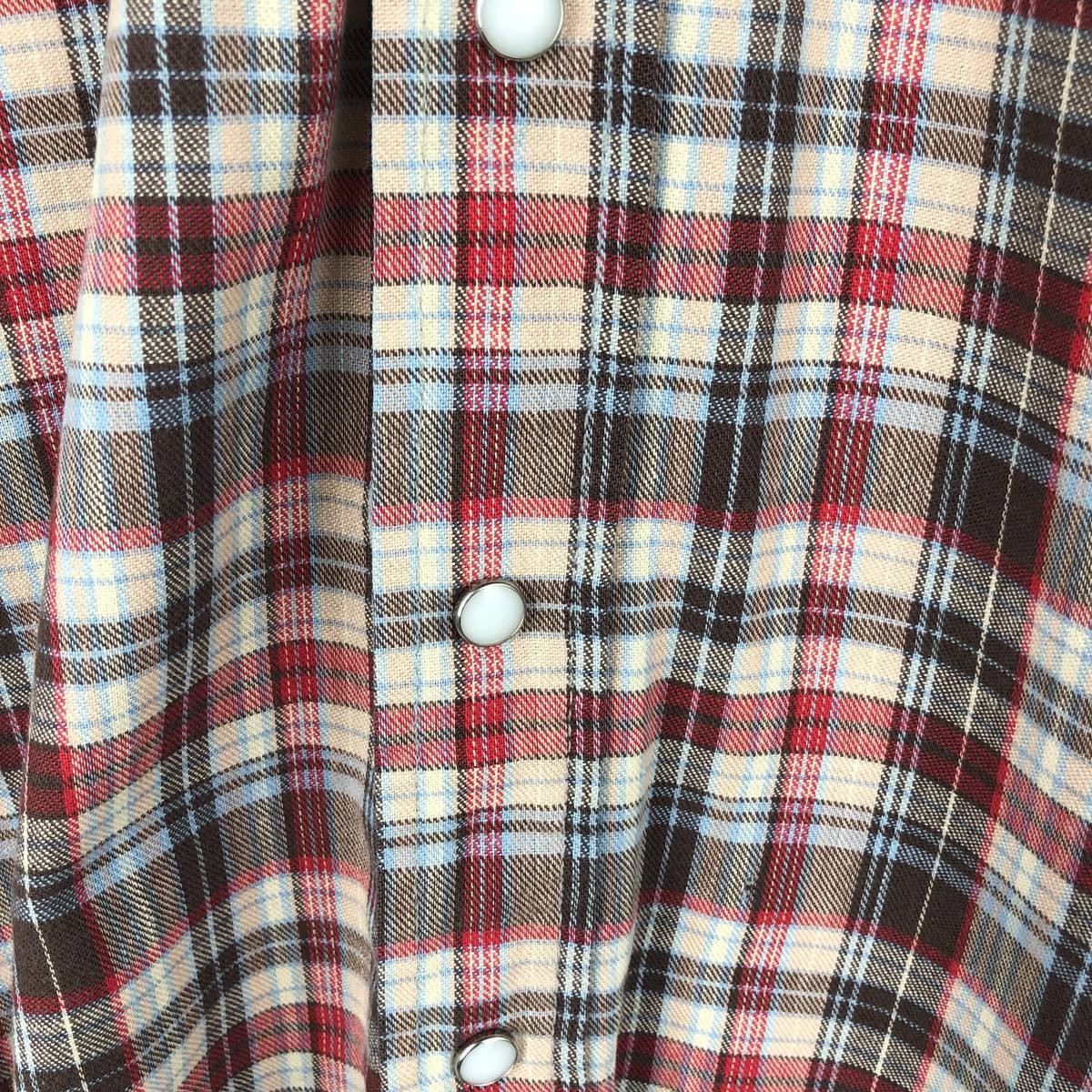 Vintage 1970'S Wrangler Check Pattern Long Sleeve Western Shirt Made in USA ... thumbnail 6