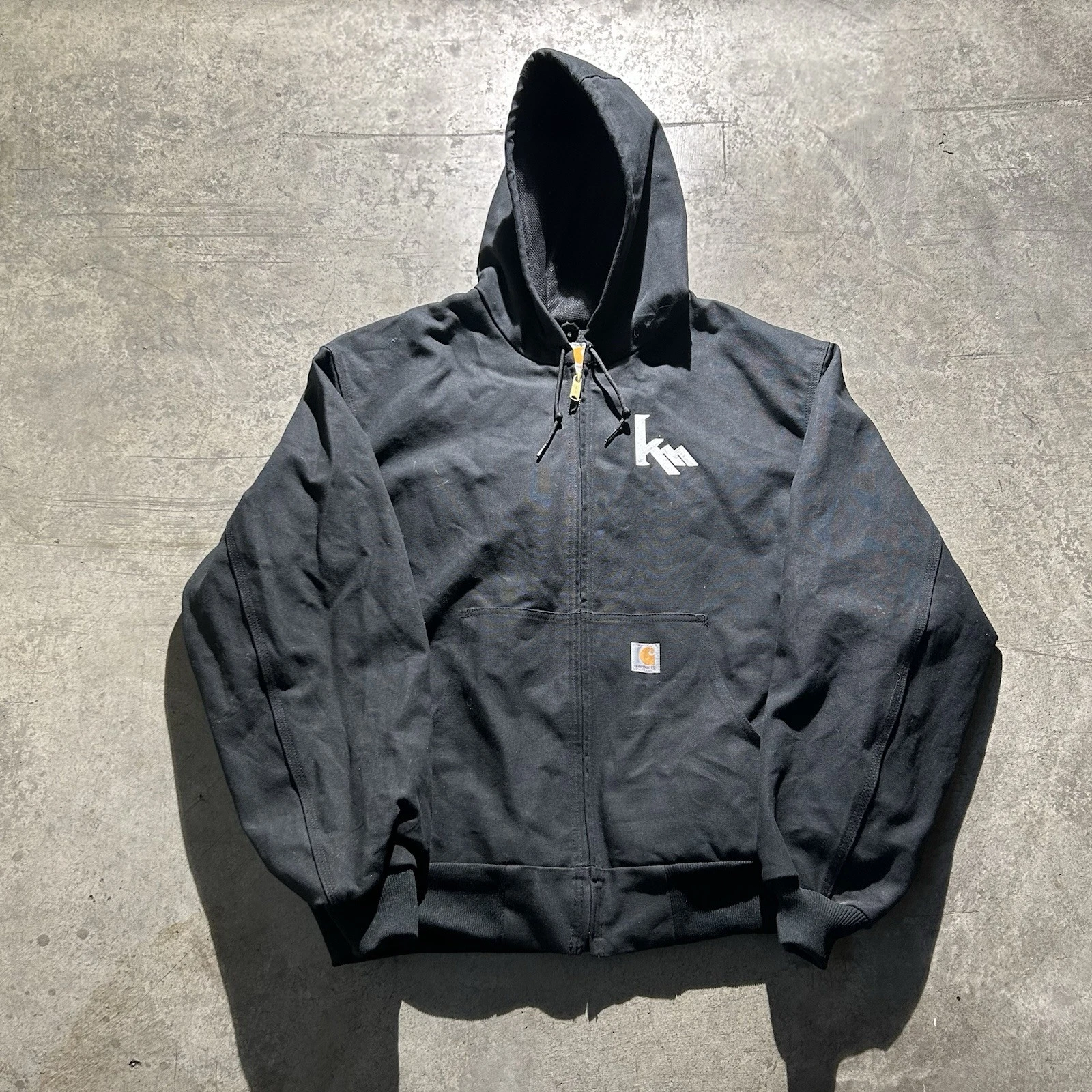 Carhartt Hooded Thermal Lined Canvas Jacket Men’s Size XXL Made In USA Blk
