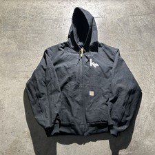 Carhartt Hooded Thermal Lined Canvas Jacket Men’s Size XXL Made In USA Blk