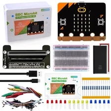 DVOZVO BBC Microbit V2 Starter Kit including GPIO Board, USB Cable, Battery, ...
