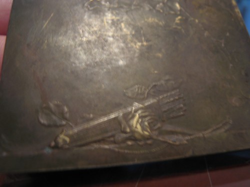 Ancienne plaque double face en bronze signée Henry Dropsy vintage et Ament Meminisse - Photo 7/10