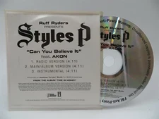 Styles P Featuring Akon ? Can You Believe It ? 3 Track DJ PROMO CD ? Ruff Ryders