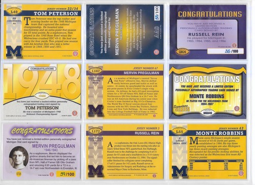 2002-08 Vintage Michigan Wolverine Football Autos TK Legacy Singles B w bonus - Picture 77 of 101