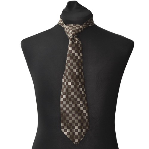 Corbata para hombre Kenneth Cole New York geométrica marrón crema negra 59 pulgadas - Imagen 2 de 6