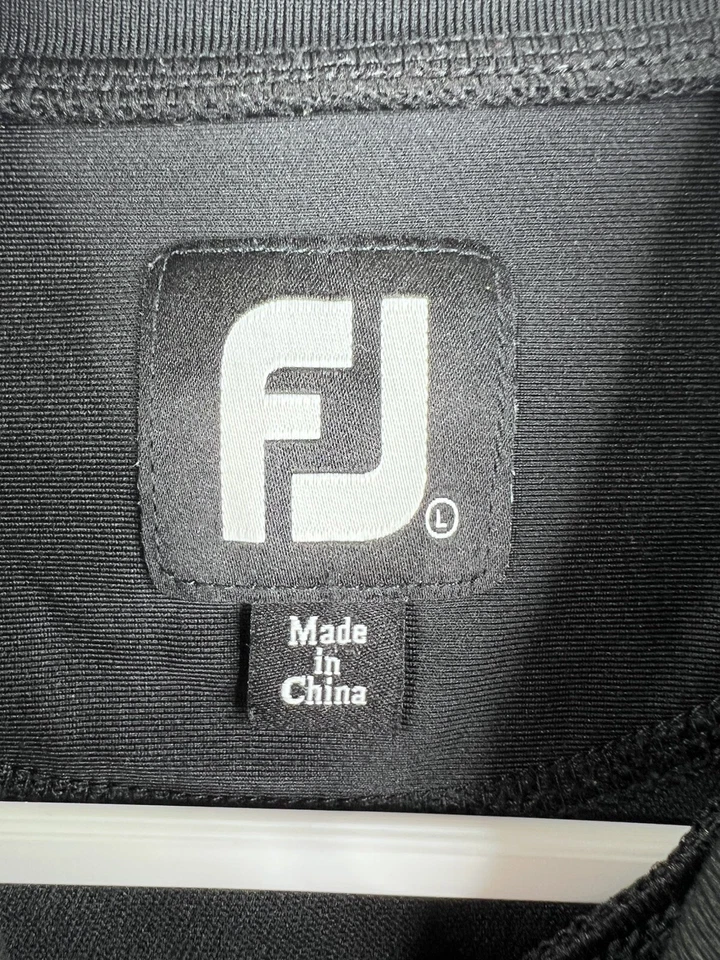 Camisa Footjoy Para Hombres Adultos Grande Negra Simulada Cuello Alto Golf Manga Larga Elastizada Foto 3 de 4