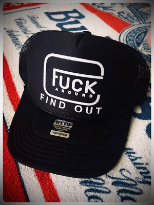 FAFO around find out trucker hat ftw outlaw country vintage 90s 80s 9mm hunting