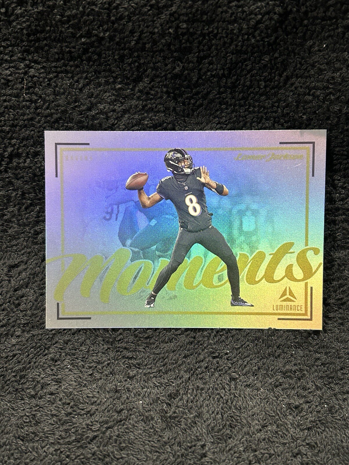 2024 Panini Luminance Lamar Jackson Moments #M-LJN Baltimore Ravens SP Case Hit