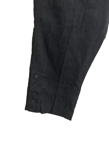 Larry Levine Womens 8 Petite 8P Capris Black Pedal Pusher Crop Buttons #2663 - Picture 3 of 11