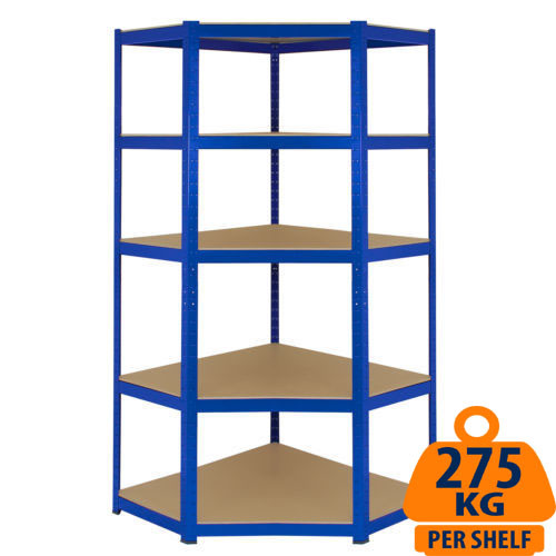 Heavy Duty 5 Tier Corner Racking Shelf Shelving Unit Garage Warehouse Shelves - Picture 2 of 4