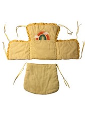Cojines almohadillas vintage Rainbow Clouds amarillo blanco a cuadros para silla alta