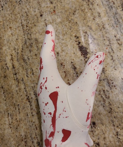Vintage Size L Fancy Formal Fake Bloody Horror Zombie Costume Gloves - Picture 13 of 18