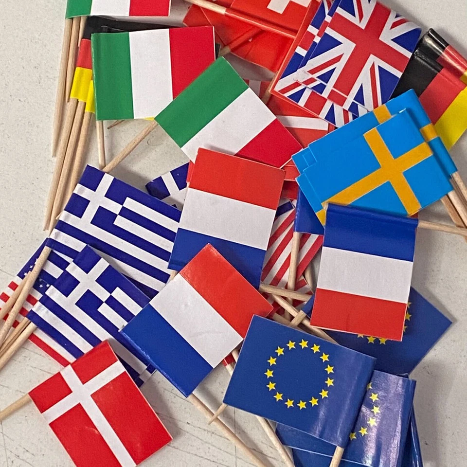 International Mini Flags Cupcake Toppers Food Flag Picks Sports Party - Image 3 of 4