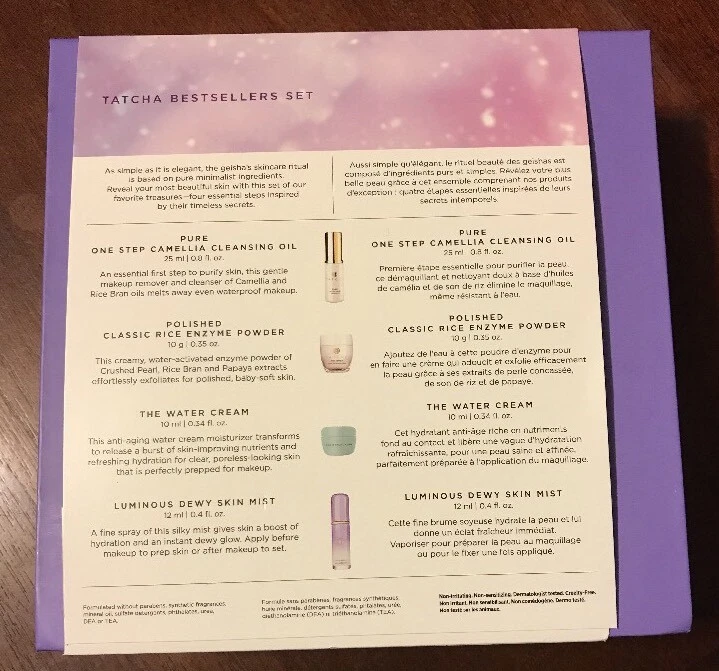 Tatcha Bestsellers Set Cleansing Oil Enzyme Powder Mist Water Cream 4pc Gift - Image 3 of 4