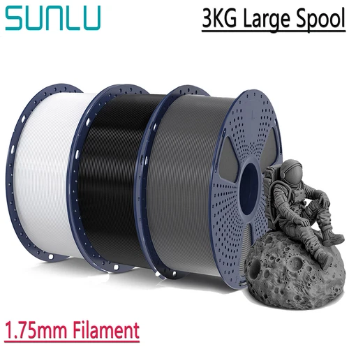 SUNLU 3KG Spule PLA PLA+ PETG 3D Drucker Filament 1.75MM PLA Schwarz Weiß 3KG