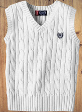NWT CHAPS CABLE KNIT V-NECK SWEATER VEST 18-20 Teen Boys fits Girls Young Adults