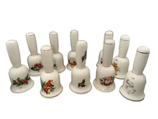 Vtg Jasco Porcelain Bells Rare lot of 10.  75,78,79,80,81,82,83,89,90,91 Read