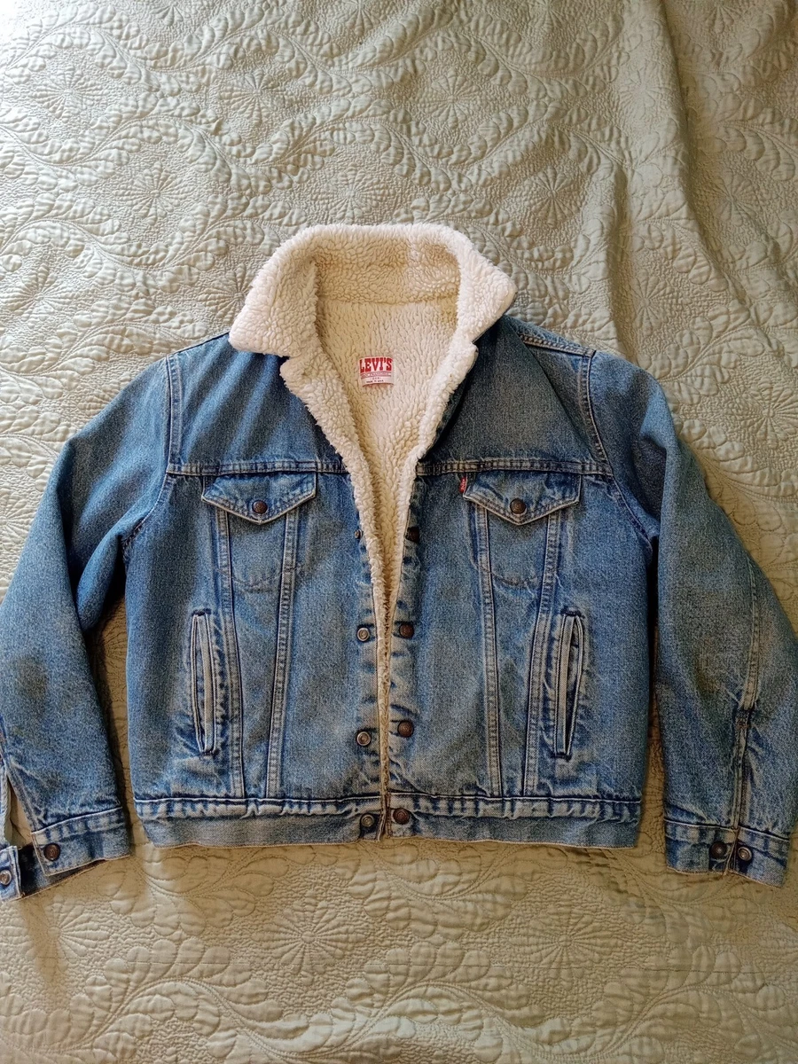 Vintage Levi s Sherpa Trucker Denim Jacket Made In USA San Francisco 44