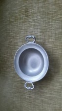 Zinnschale mit 2 Griffen, Durchmesser 14 cm, mit Griffen 20 cm