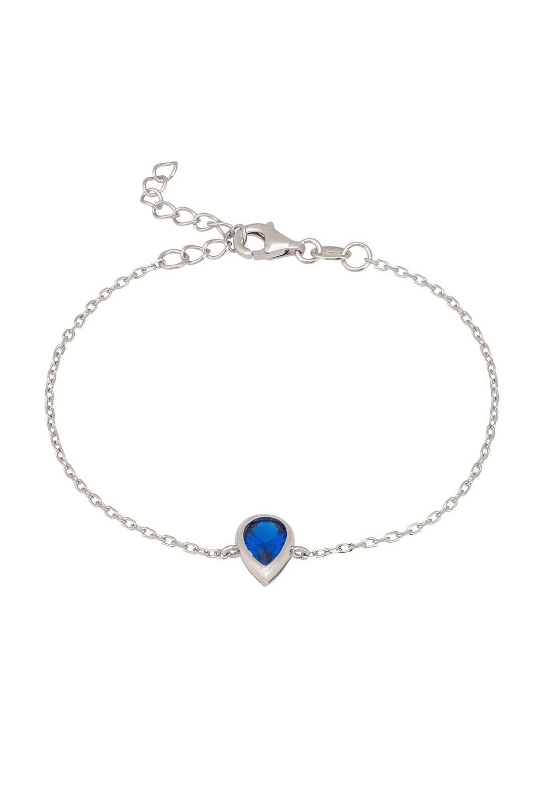 Harriett Mini Lacrima Zaffiro Braccialetto Argento
